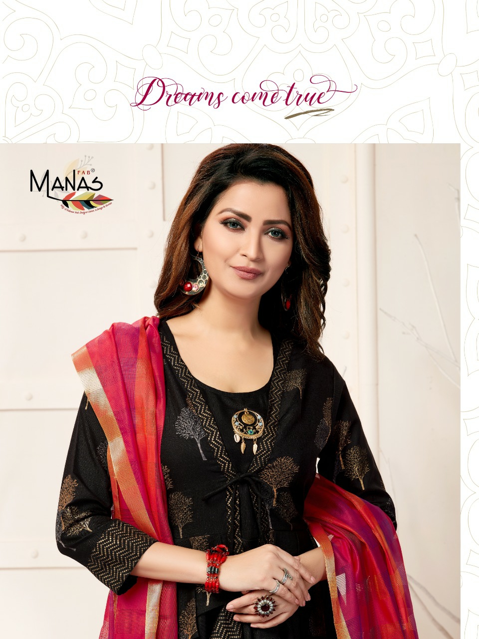 Manas Presents Kaira Vol-3 Beautiful Designer Gown Style Kurtis With Dupatta Collection At Wholesale