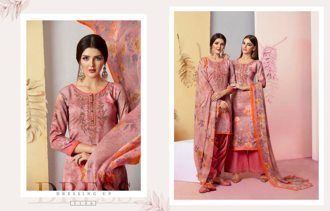 Kessi Presents Rangriti Jam Cotton With Embroidery Work Plazzo And Patiala Style Salwar Suit Catalog Wholesaler