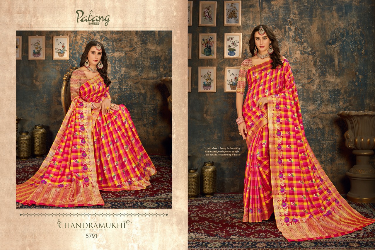 Patang Sarees Presents Swastika Silk Beautiful Designer Partywear Sarees Cataloge Wholesaler