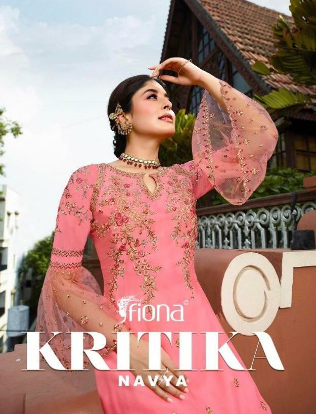 Fiona Presents Kritika Navya Satin Georgette Exclusive Collection Of Straight Salwar Suit Catalogue Wholesaler