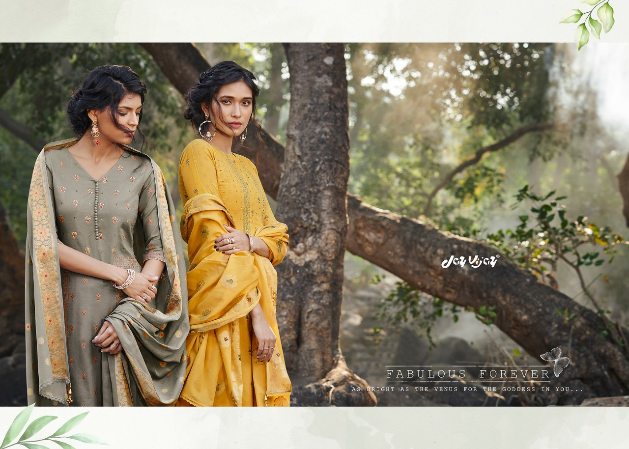 Jay Vijay Presents Seinna Cotton Designer Long Salwar Suite Cataloge Wholesaler