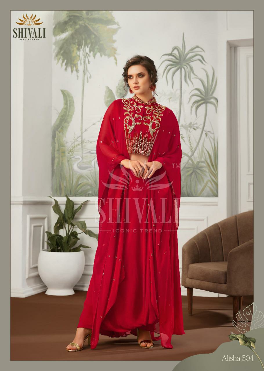 Shivali Presents Alisha Vol-5 Beautiful Designer Party Wear Crop Top Collection At Wholesale