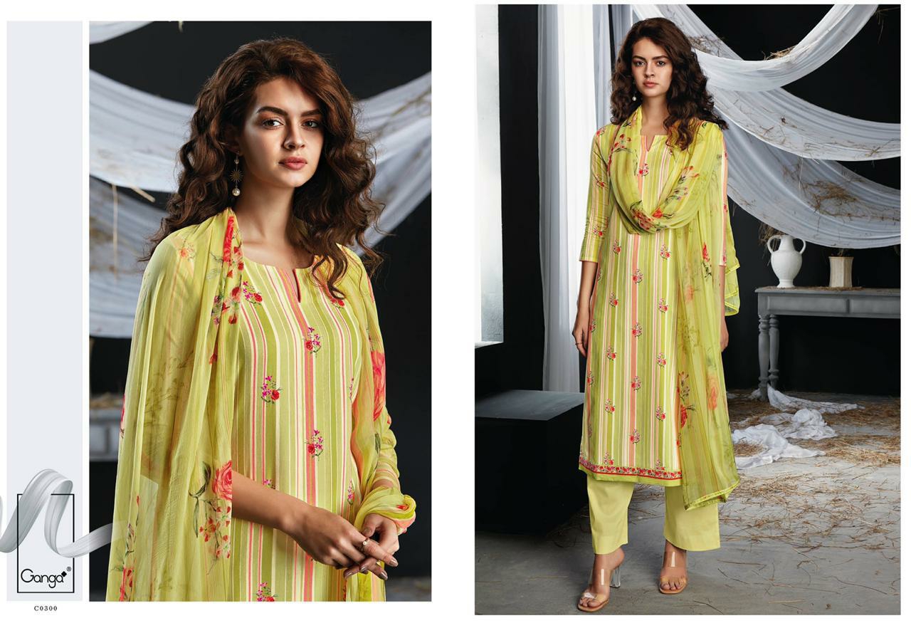 Ganga Suit Presents Amayah Cotton Printed Embroidery Work Salwar Suit