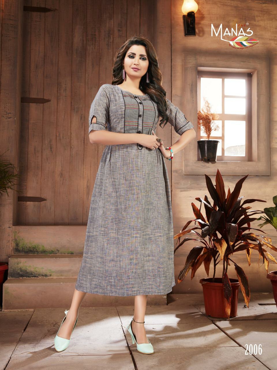 Manas Presents Shanvi Primium Cotton Kurtis Cataloge Wholesaler