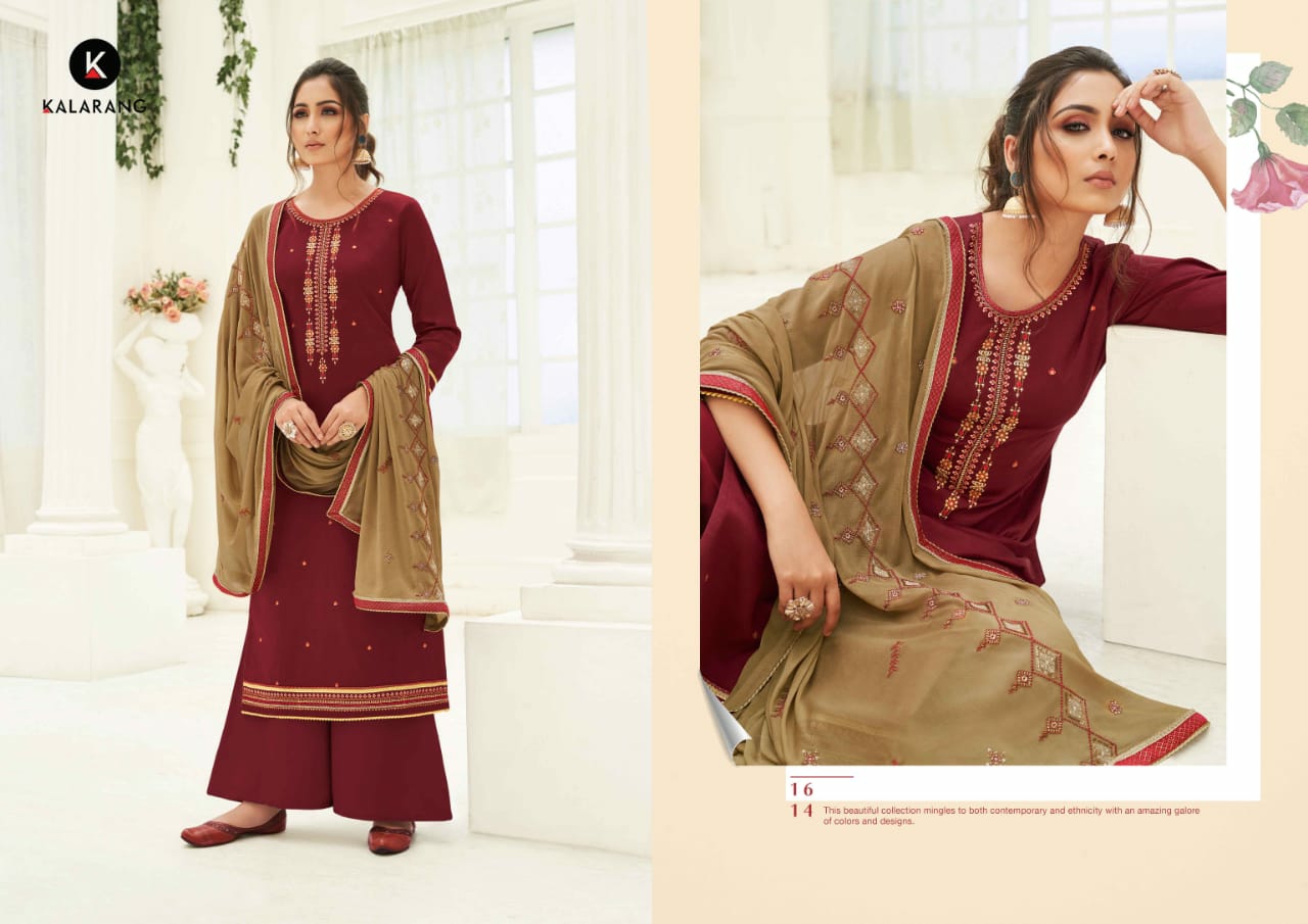 Kalarang Presents Karva Jam Silk Cotton Salwar Suit Wholesaler