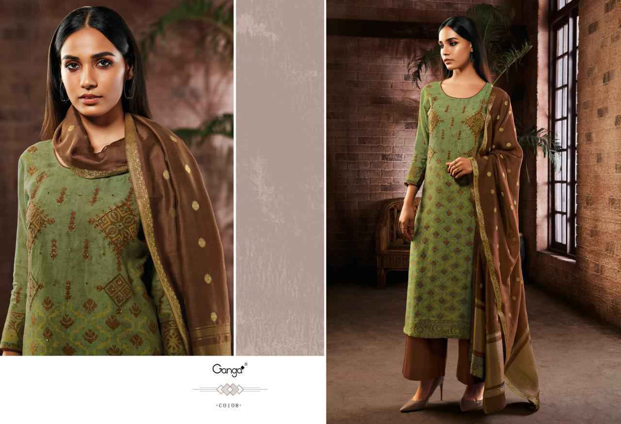 Ganga Presents Ailsa Pure Kora Silk Printed With Hand Crefted Embroidery And Swarovski Diamond Work Party Wear Plazzo Style Salwar Suit Catalog Wholesaler