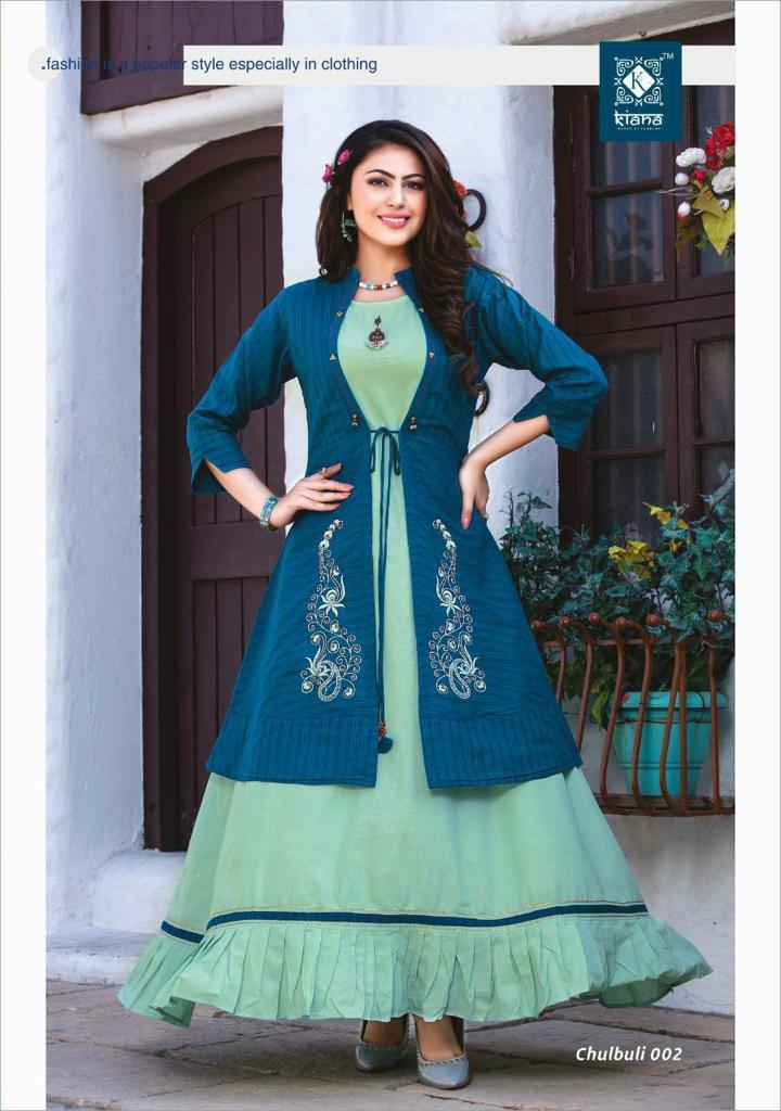 Kiana Presents Chulbuli Designer Party Wear Cotton Kurtis With Jacket Collection At Wholesale