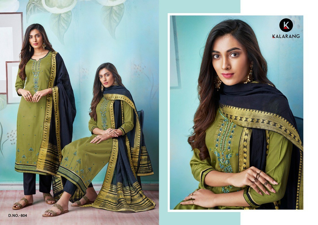 Kalarang Presents Amrut Vol-2 Cotton Silk Embroidery Work Salwar Suits Wholesaler