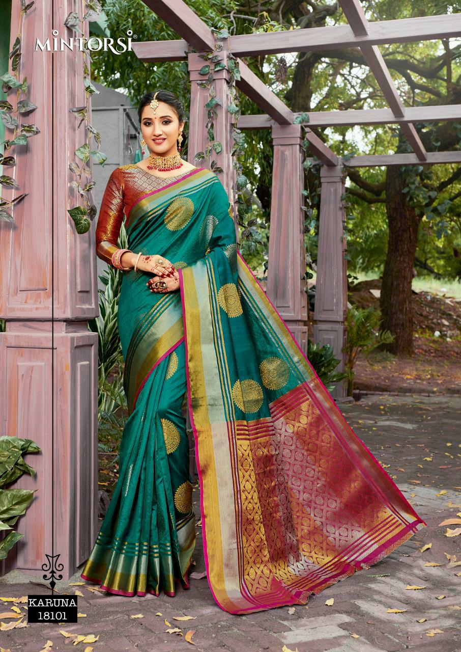 Mintorshi Presents Karuna Beautiful Designer Banarasi Silk Sarees Catalogue Wholesaler