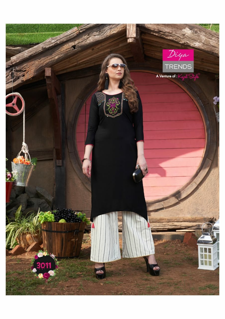 Diya Trendz Presents Globus City Vol-3 Rayon Fancy Kurtis Cataloge Collection