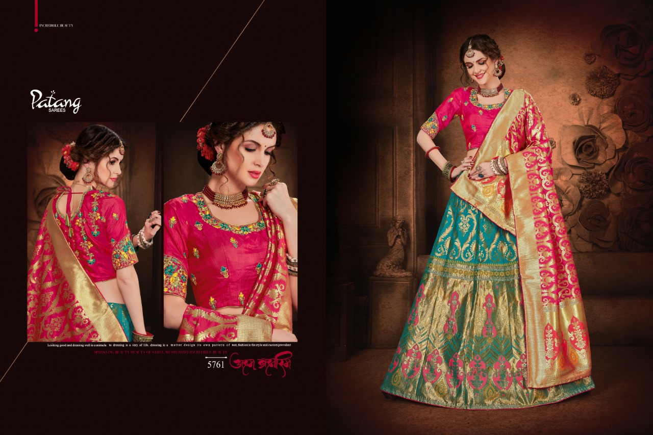 Patang Sarees Presents Zardosi Heavy Designer Silk Lehenga Choli Collection