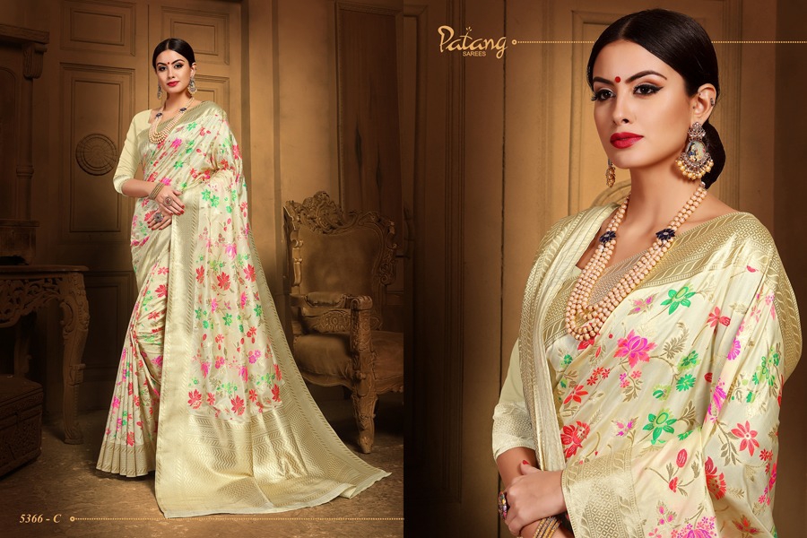 Patang Presents Florinza Jari Silk Meenakari Rich Pallu Sarees Cataloge Wholesaler