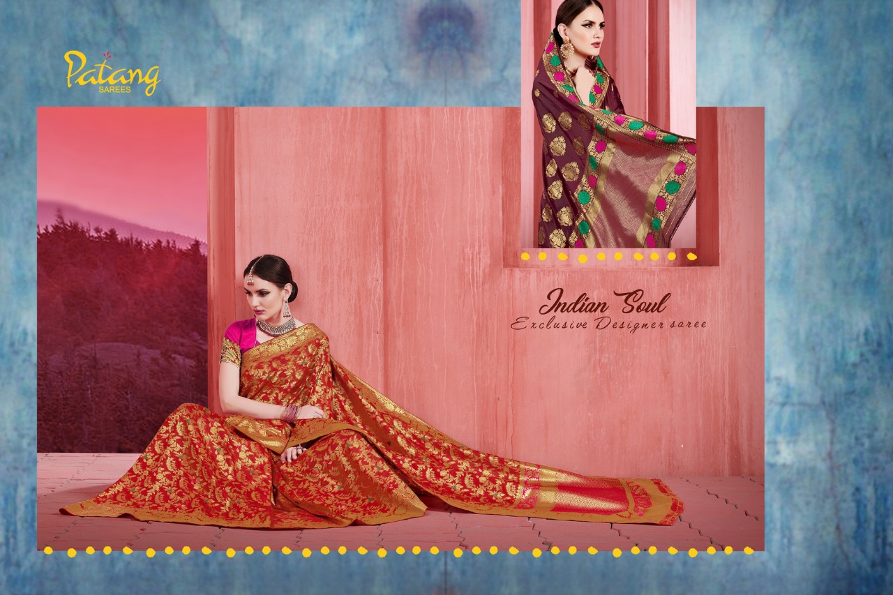 Patang Sarees Presents Kangana Silk Designer Treaditional Wear Sarees Cataloge Wholesaler