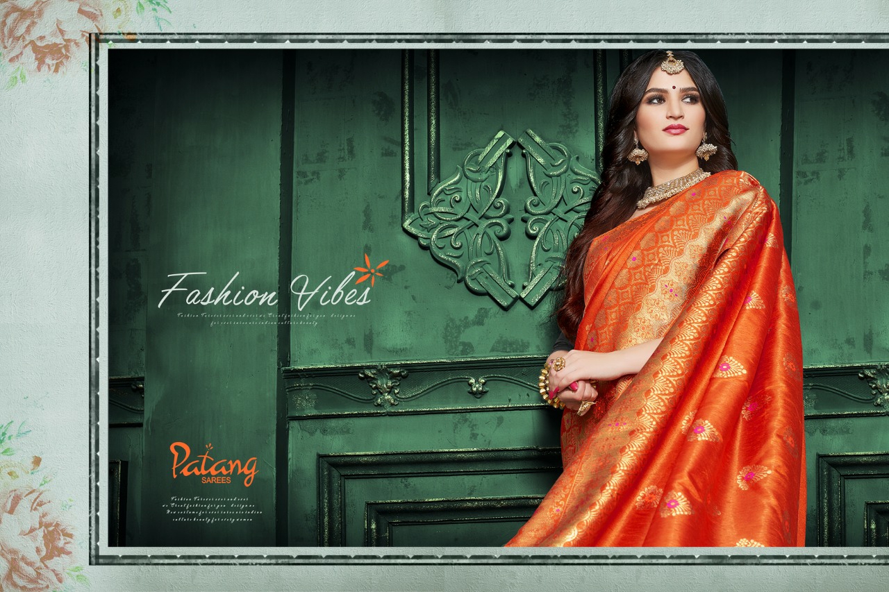 Patang Sarees Presents Lakshmi 5621 To 5628 Silk Partywear Sarees Cataloge Wholesaler