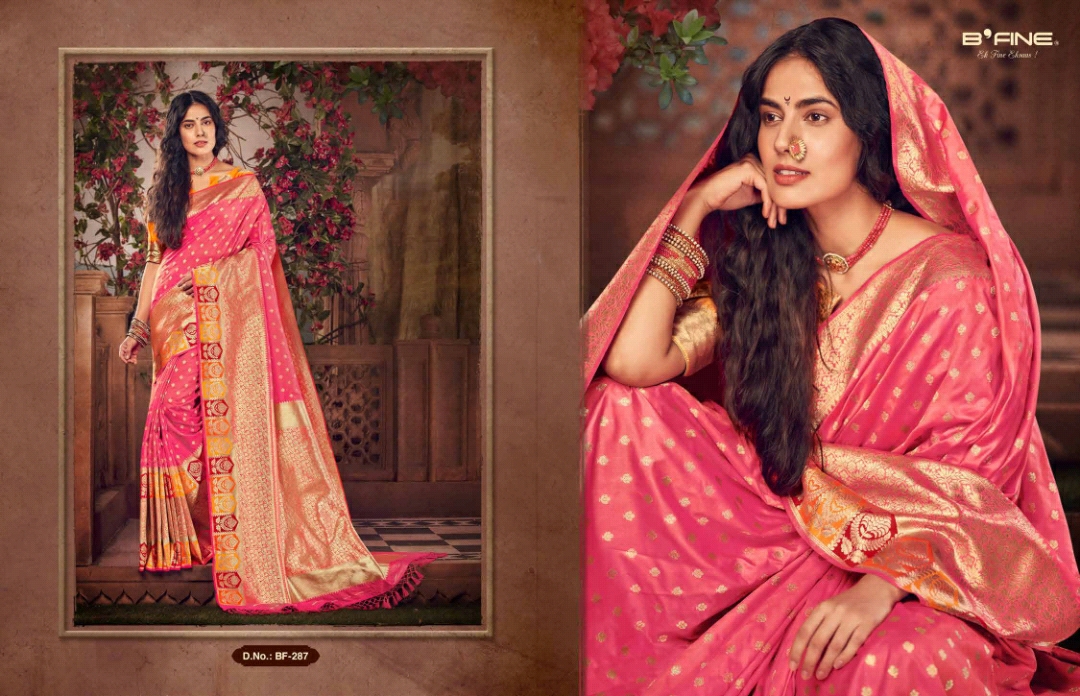 B'fine Presents Kimkhab Silk Traditional Wear Sarees Cataloge Wholesaler