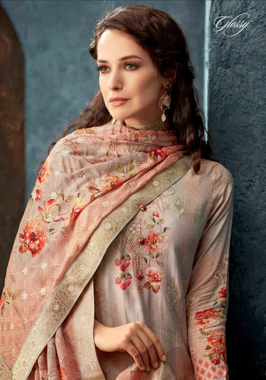 Glossy Presents Zarra Designer Viscose Partywear Digital With Embroidery Work Plazzo Style Salwar Suit Catalogue Wholesaler