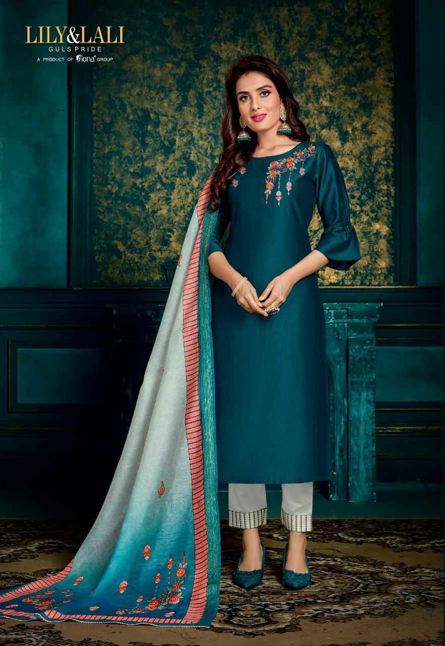 Lily And Lali Presents Monalisa 2 Designer Party Wear Kurtis With Bottom And Digital Printed Dupatta Collection At Wholesale