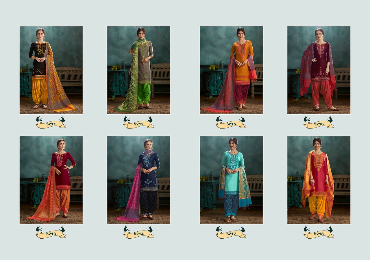 Kessi Presents Silk Patiala Exclusive Designer Punjabi Style Jam Silk Embroidery Work And Khatli Work Patiala Salwar Suit Catalog Wholesaler