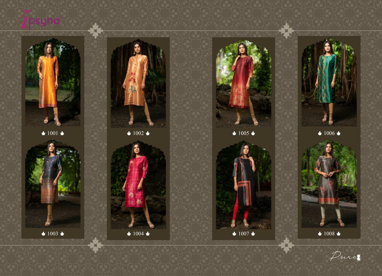 Psyna Presents Pure Digital Printed With Handwork Straight Kurtis Catalogue Wholesaler