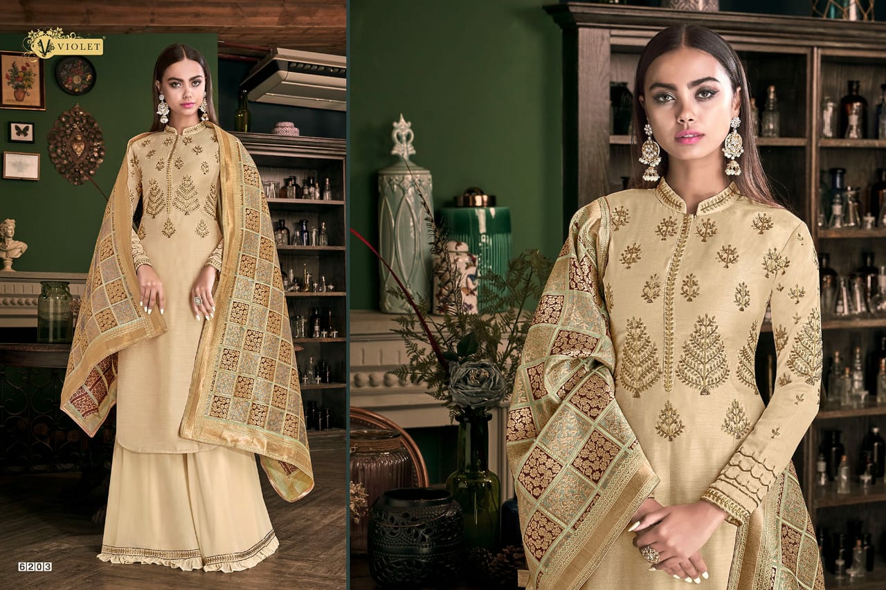 Swagat Presents Violet 6201 To 6214 Designer Pakistani Style Sharara Salwar Suit Catalogue Wholesaler