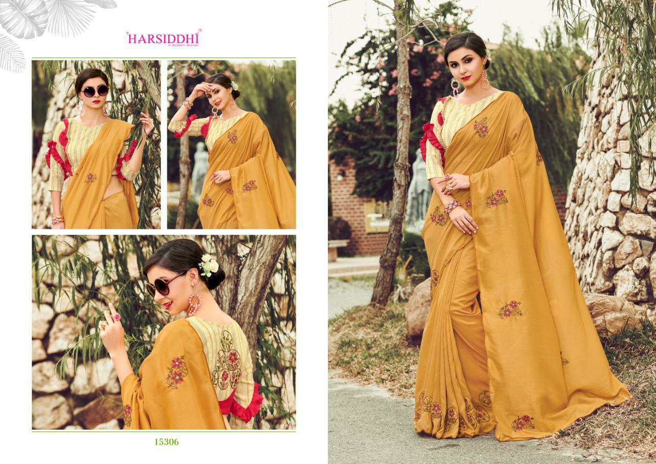 Harsiddhi Presents Grishma Traditional Wear Fancy Sarees Catalog Wholesaler