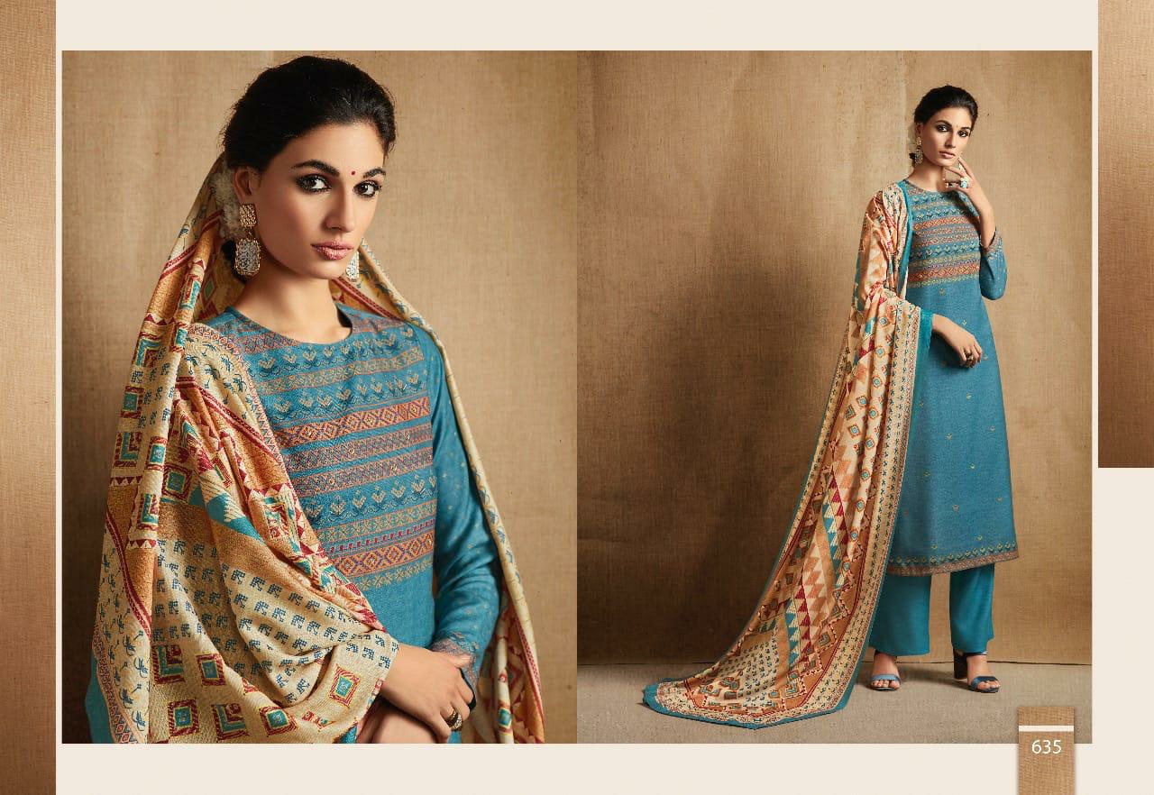 T And M Presents Gulnar Pashmina Designer Winter Wear Straight Salwar Suit Catalogue Wholesaler