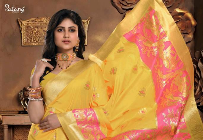 Patang Sarees Presents Beyond Beauty Meenakari Silk Rich Pallu Sarees Cataloge