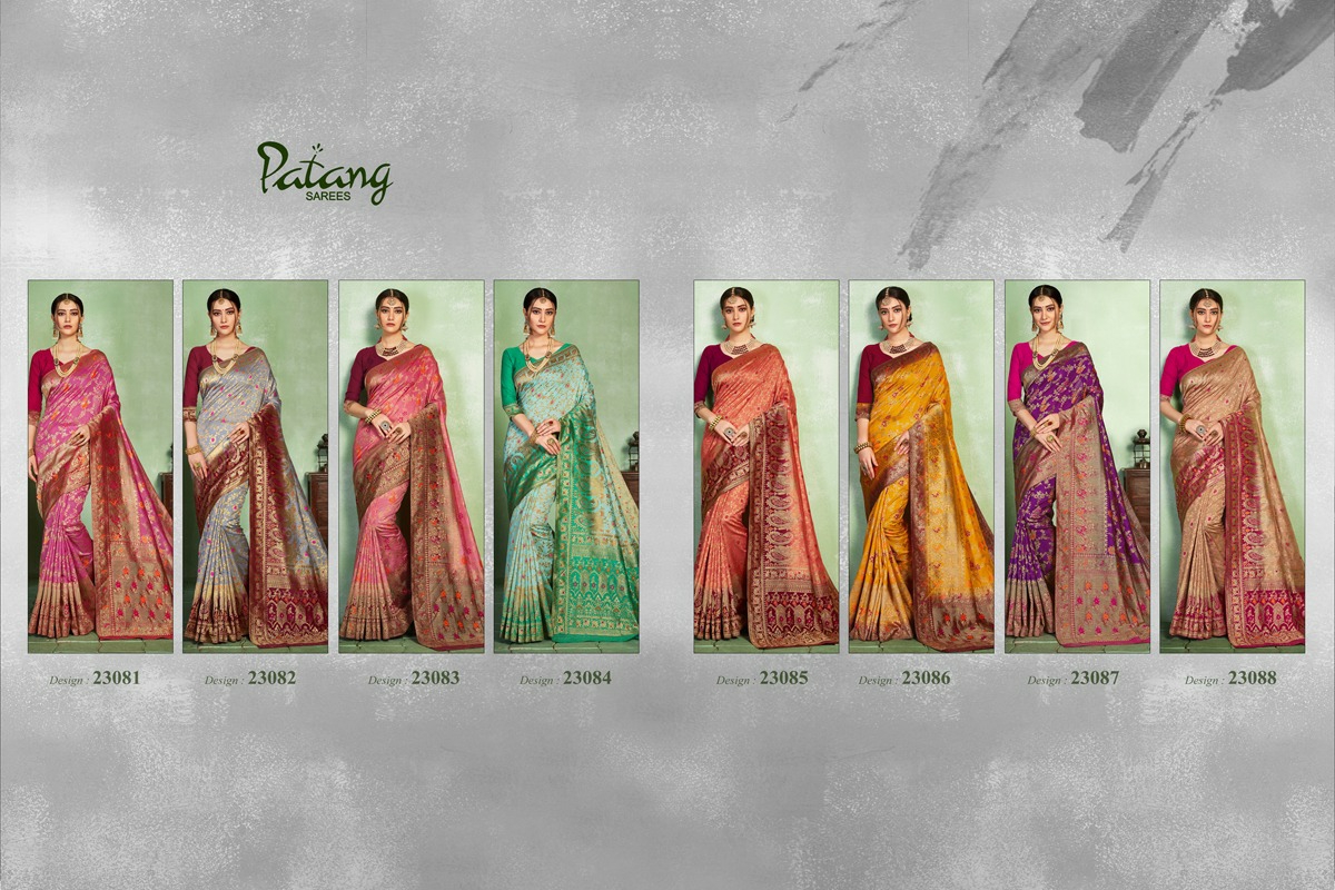 Patang Sarees Presents Silkoza Chanderi Silk Beautiful Designer Sarees Cataloge Wholesaler