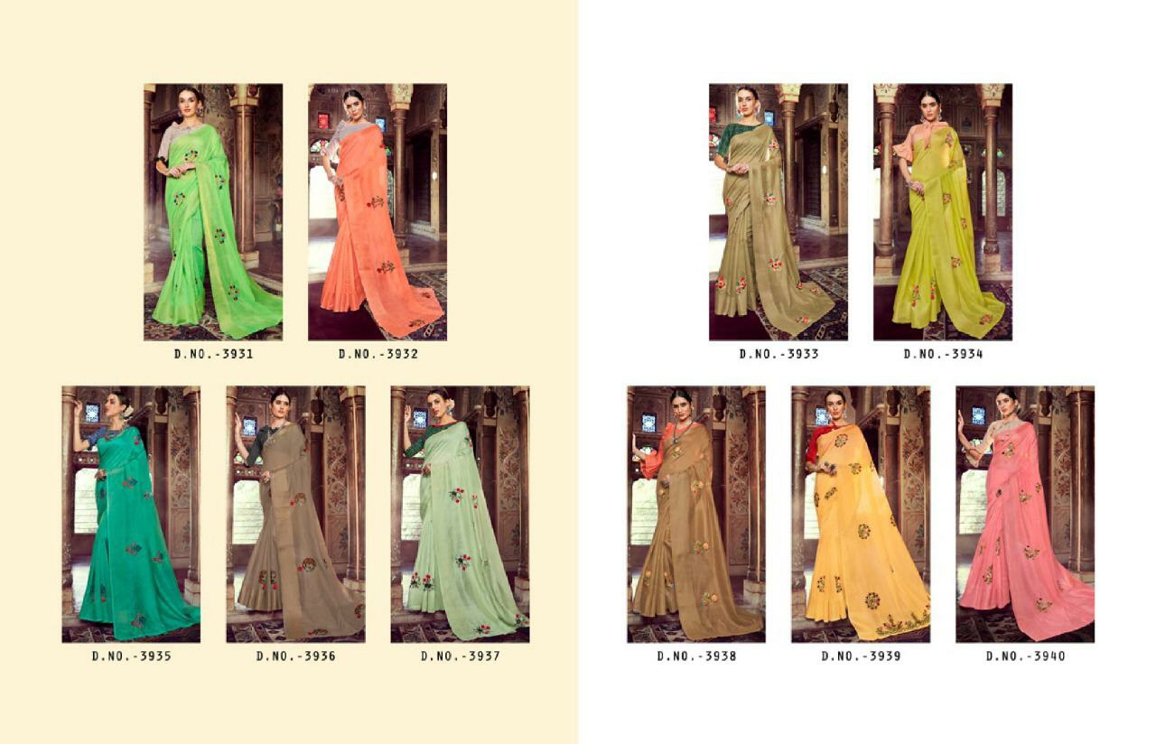 Kessi Presents Anokhi 3931 To 3940 Linen Beautiful Designer Blouse Sarees Wholesaler
