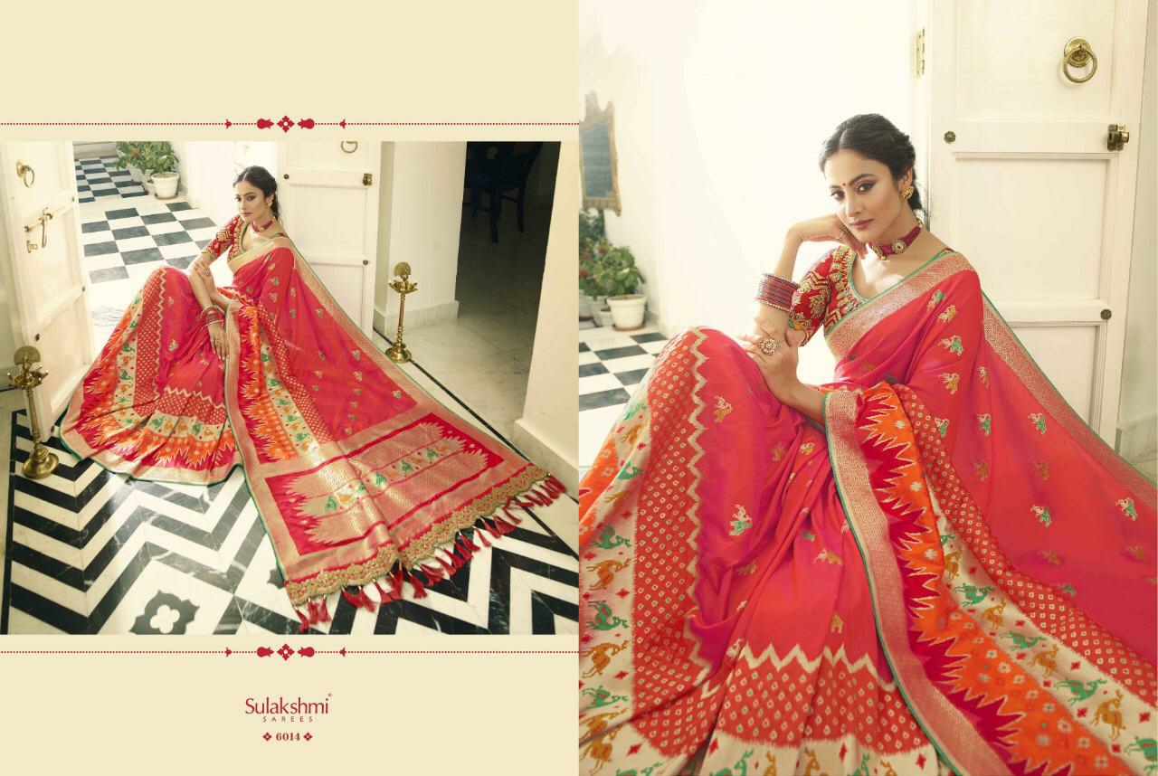 Sulakshmi Presents Rajasi 6001-6015 Series Pure Banarasi Silk Newly Exclusive Designer Bridal Sarees Cataloge Wholesaler