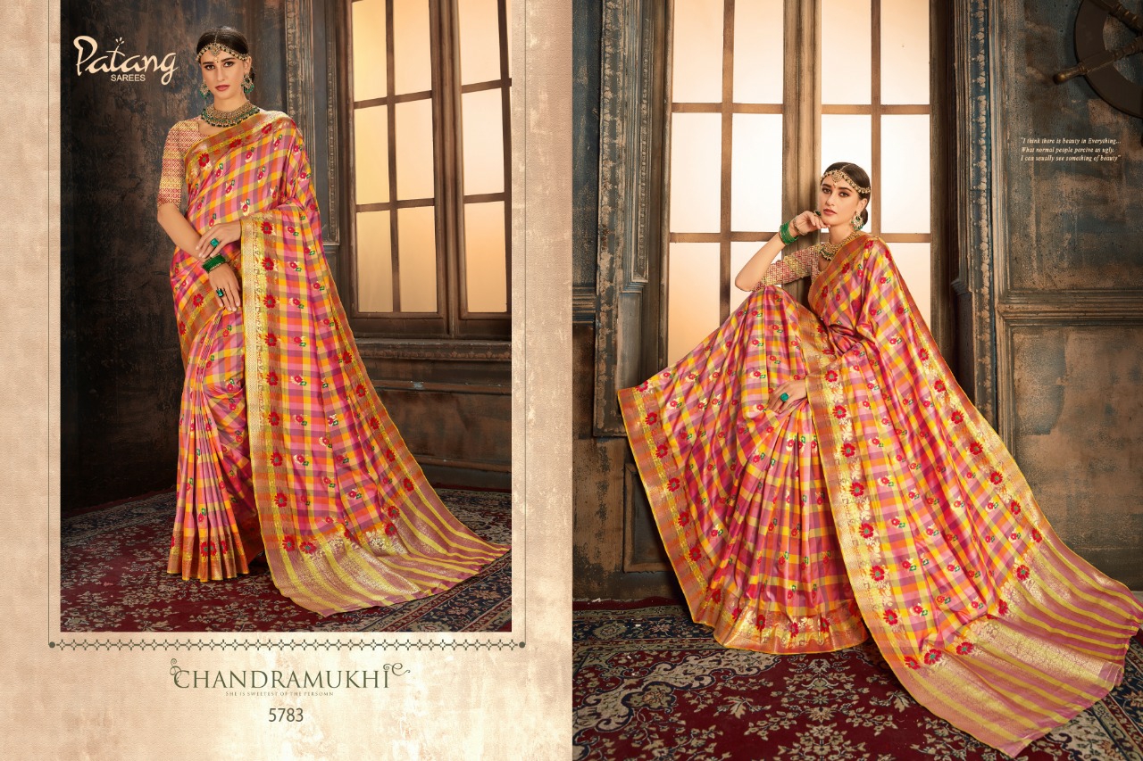 Patang Sarees Presents Swastika Silk Beautiful Designer Partywear Sarees Cataloge Wholesaler