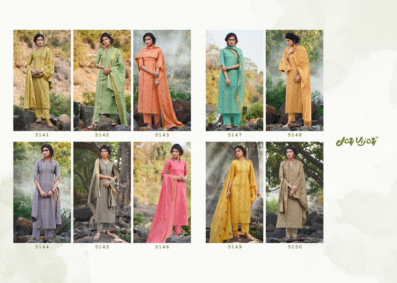 Jay Vijay Presents Seinna Cotton Designer Long Salwar Suite Cataloge Wholesaler