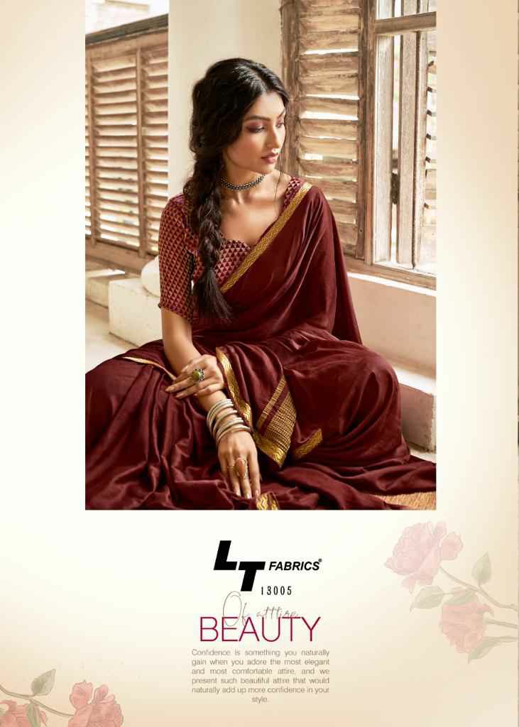 Lt Sarees Presents Nirmaya Fancy Designer Double Blouse Concept Pure Chinon Chiffon Sarees Catalogue Wholesaler And Exporters