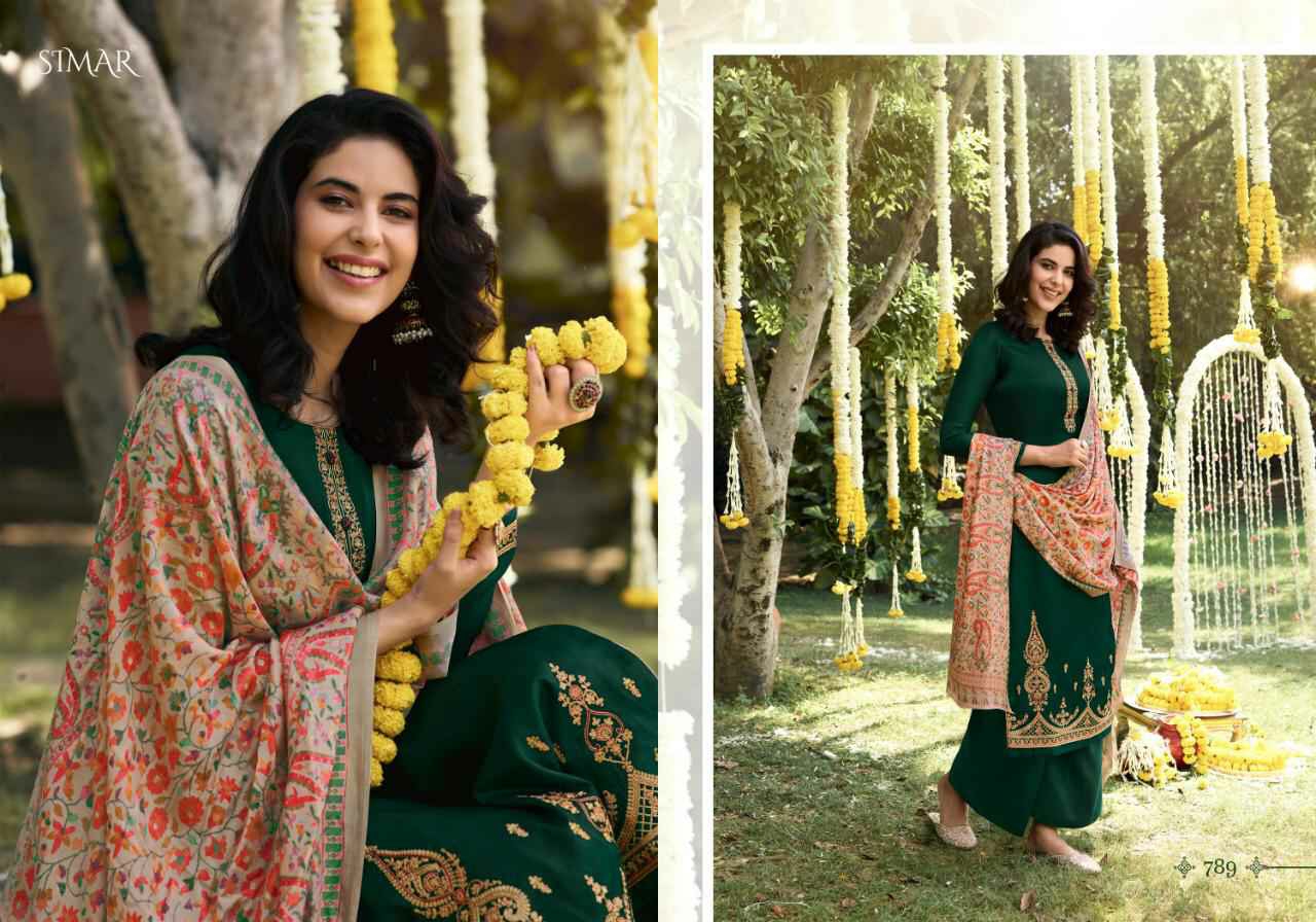 Glossy Presents Misti Pure Silk Pashmina Embroidery Work Salwar Suit Cataloge Wholesaler