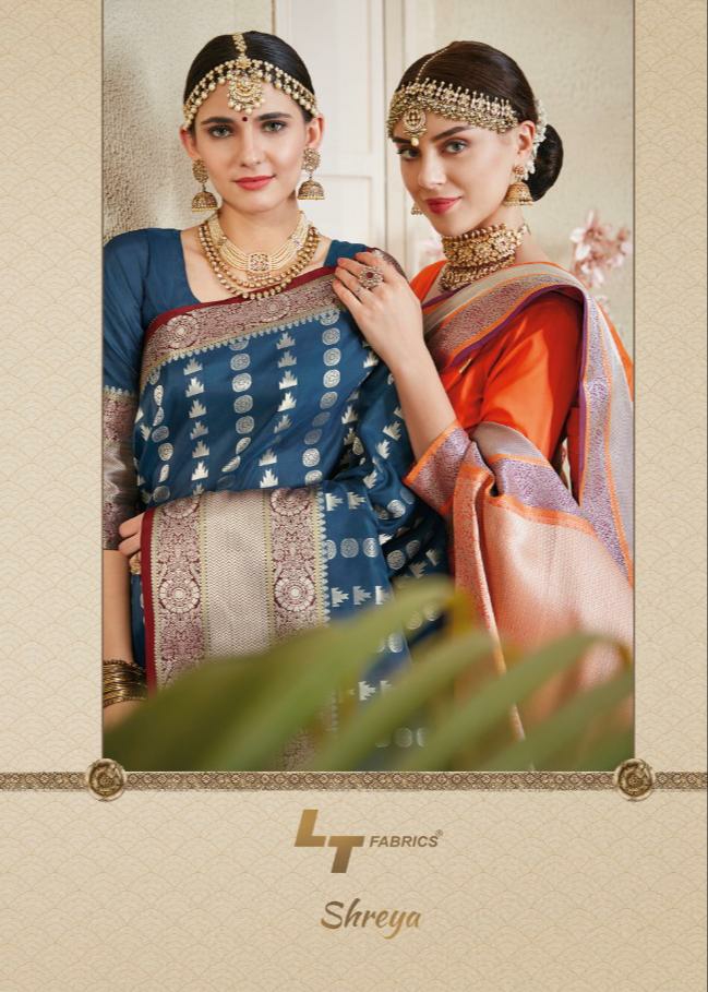 Lt Sarees Presents Shreya Traditional Wear Soft Silk Sarees Catalogue Wholesaler