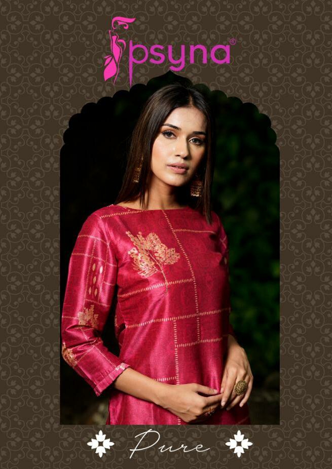 Psyna Presents Pure Digital Printed With Handwork Straight Kurtis Catalogue Wholesaler