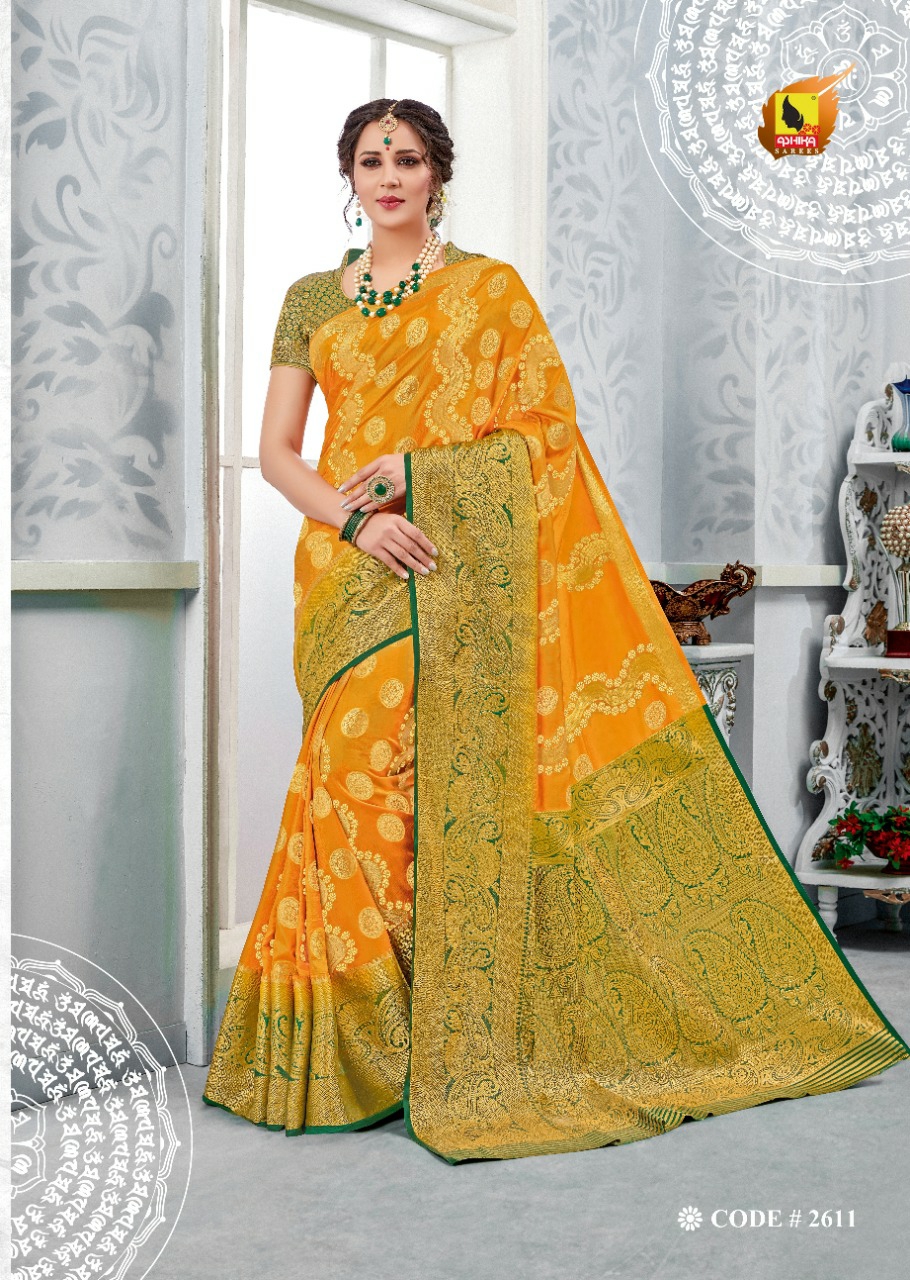 Ashika Presents Sarvottam Designer Tusser Silk Sarees Catalog Wholesaler