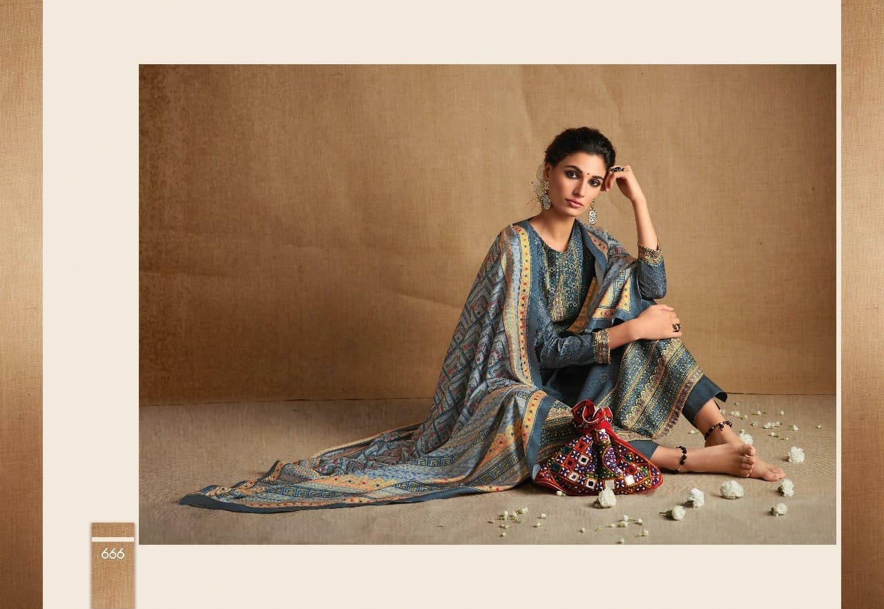 T And M Presents Gulnar Pashmina Designer Winter Wear Straight Salwar Suit Catalogue Wholesaler