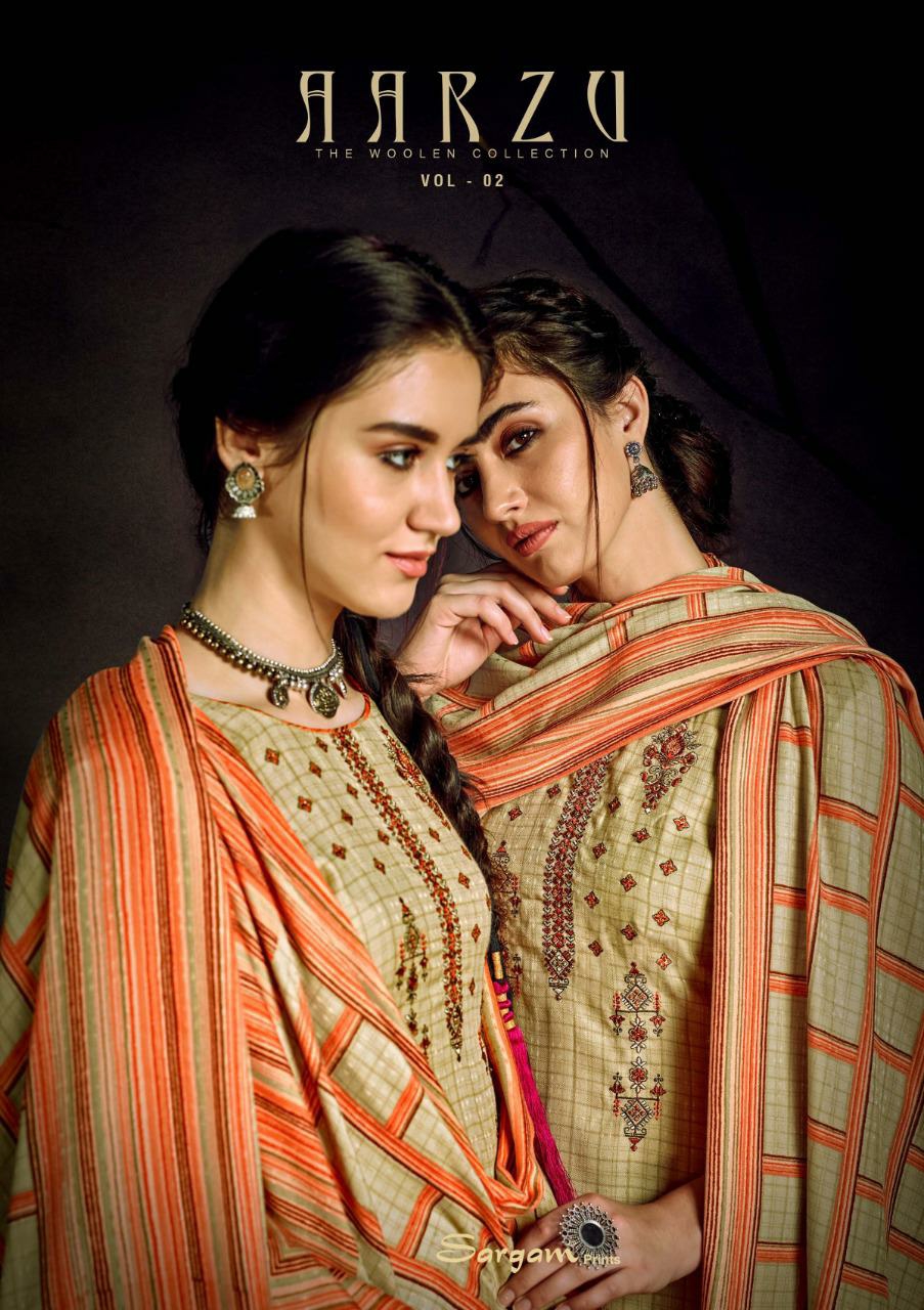 Sargam Print Presents Aarzu Vol-2 Beautiful Designer Pashmina Winter Wear Salwar Suit Catalogue Wholesaler