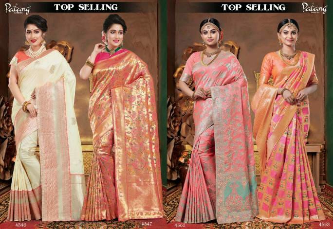 Patang Sarees Presents Beyond Beauty Meenakari Silk Rich Pallu Sarees Cataloge