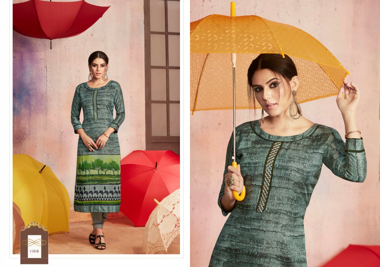 Kajree Presents Dark Fantasy Vol-6 Rangoli Georgette Digital Printed Straight Kurtis Catalog Wholesaler