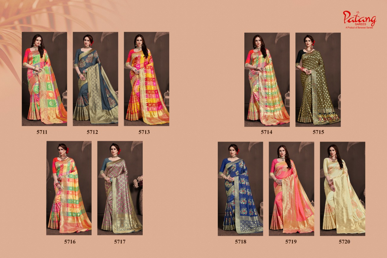 Patang Sarees Presents Anshika Meenakari Silk Exclusive Treaditional Wear Sarees Cataloge Wholesaler