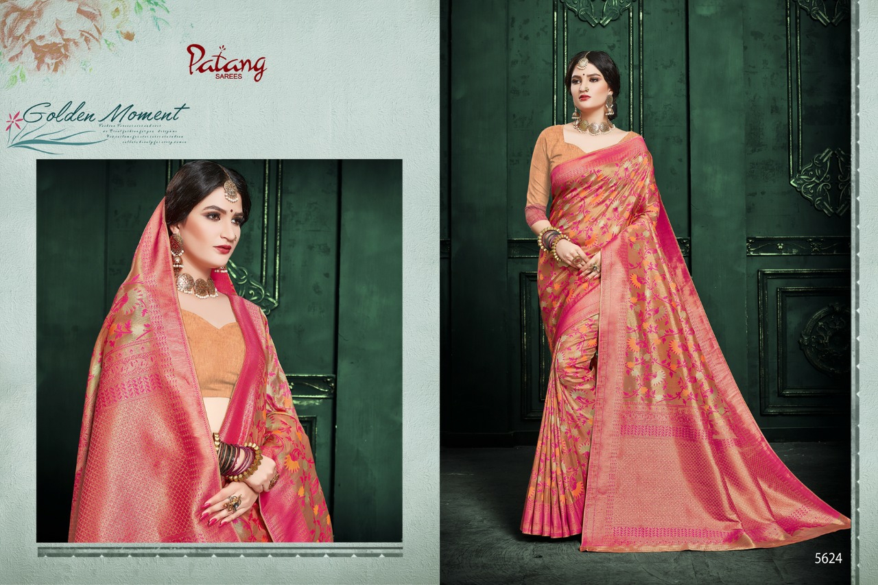 Patang Sarees Presents Lakshmi 5621 To 5628 Silk Partywear Sarees Cataloge Wholesaler