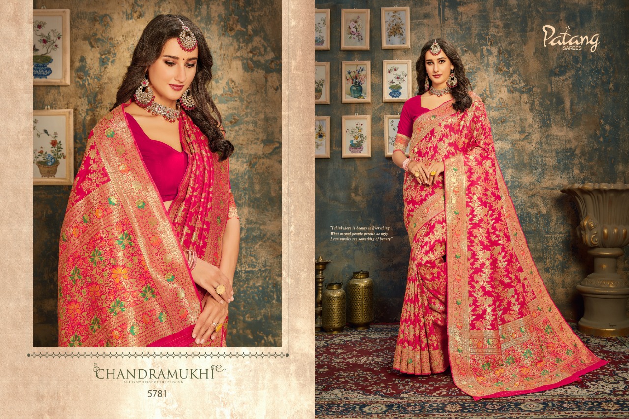 Patang Sarees Presents Swastika Silk Beautiful Designer Partywear Sarees Cataloge Wholesaler