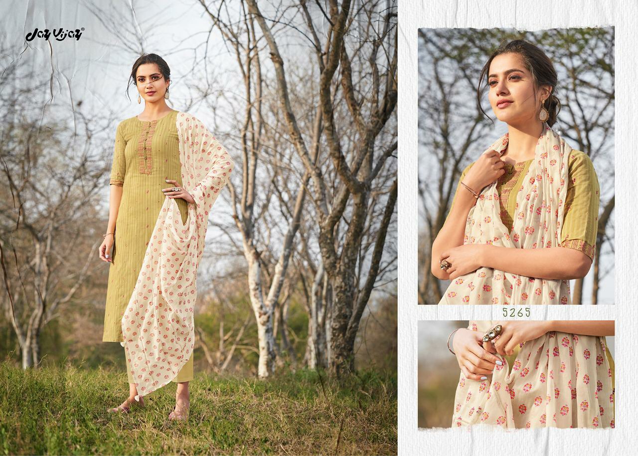 Jay Vijay Presents Hiraya Pure Cotton Lining Embroidery Salwar Suite Wholesaler
