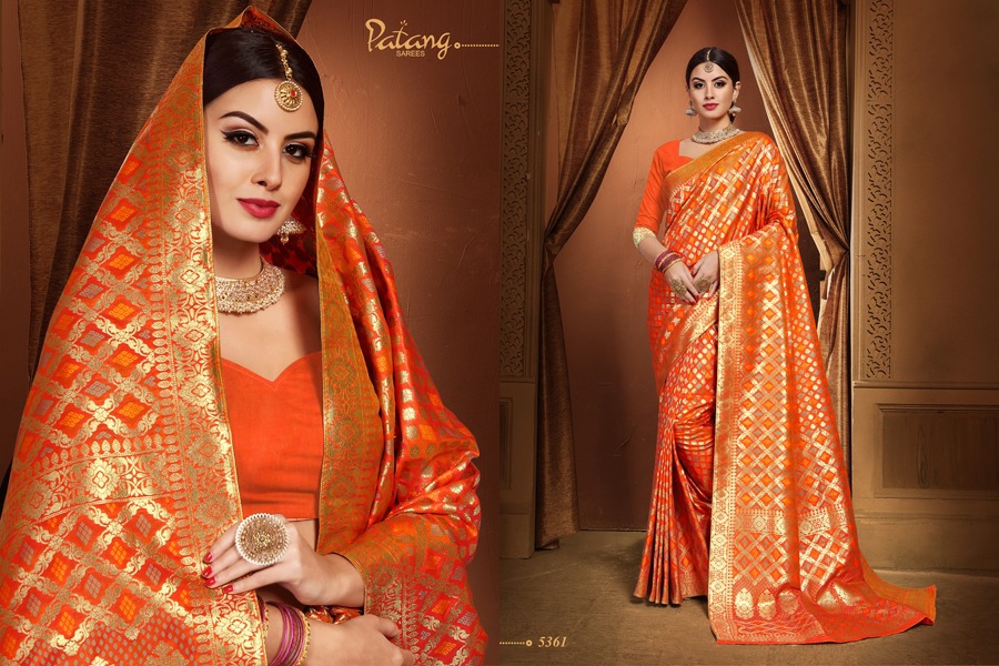 Patang Presents Florinza Jari Silk Meenakari Rich Pallu Sarees Cataloge Wholesaler