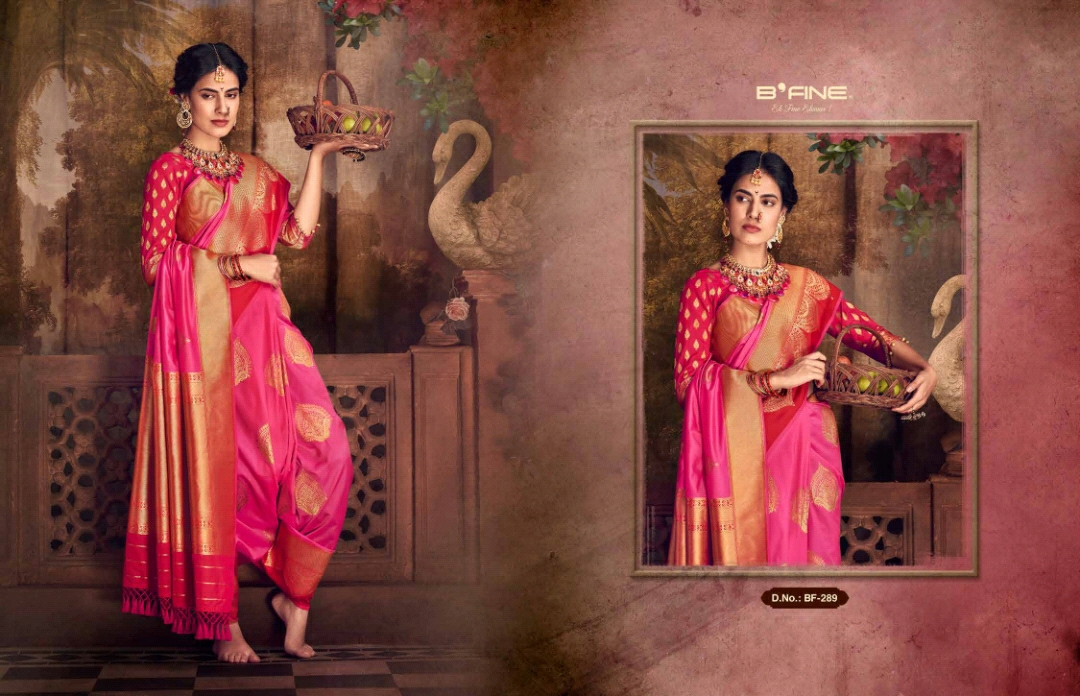 B'fine Presents Kimkhab Silk Traditional Wear Sarees Cataloge Wholesaler