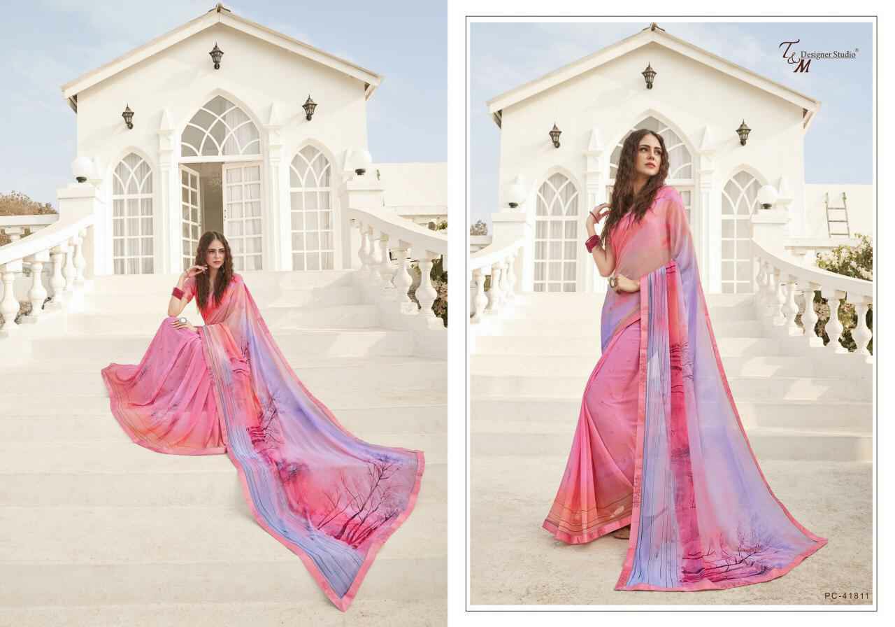 T And M Presents Panache Vol-18 Beautiful Traditional Wear Digital Printed Sarees Catalogue Wholesaler