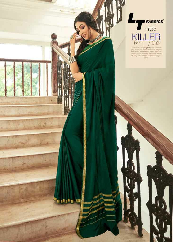 Lt Sarees Presents Nirmaya Fancy Designer Double Blouse Concept Pure Chinon Chiffon Sarees Catalogue Wholesaler And Exporters
