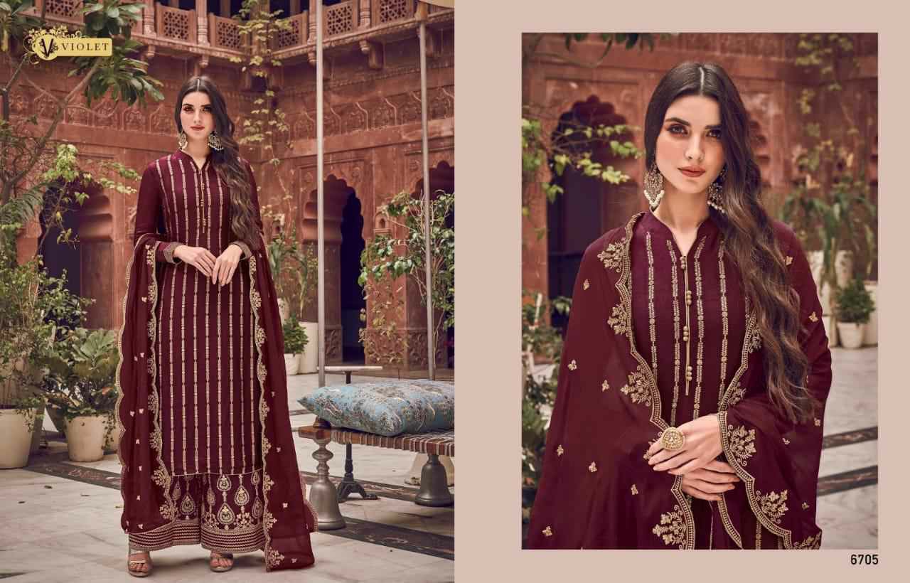 Swagat Presents Violet 6701 To 6712 Series Heavy Designer Party Wear Plazzo Style Salwar Kameez Catalogue Wholesaler